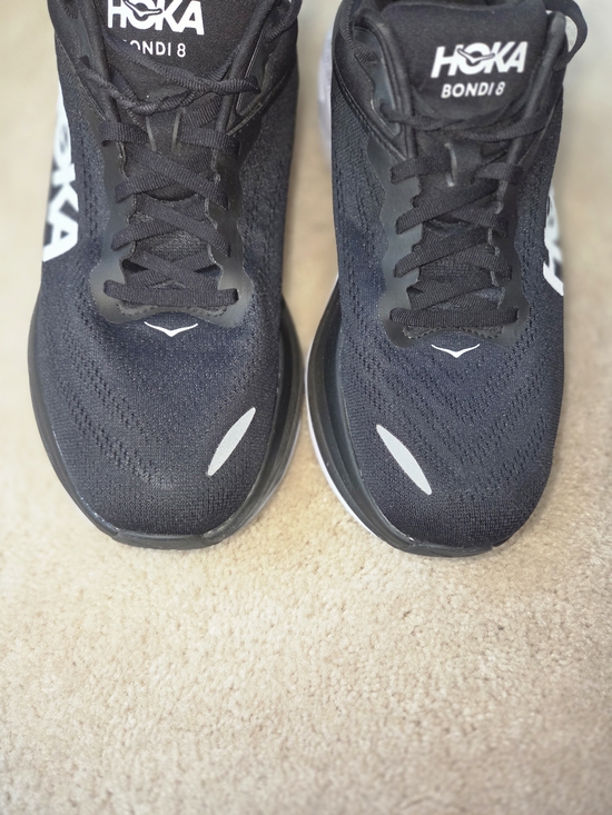 Hoka Men's Black and White Athletic Running Shoes - Picture 2 of 12